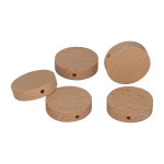 Perles en bois rondes 3 x 3 x 0,8 cm - 5 pcs