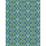 Feuille décopatch - bleu vert cercle - 30 x 40 cm