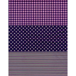 Feuille Décopatch - Pois et rayures violet et blanc - 30 x 40 cm