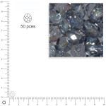 Perles facettées dépolies 6 mm x 50 pces - Bleu gris