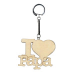 Porte-clés en bois I love Papa