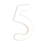 Support à décorer en papier mâché - Petit Chiffre 5 - h. 12 cm