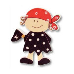 Forme décorative bois - Fille Pirate