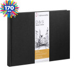 Livre à croquis format paysage couverture noire 140g/m² - 21 x 29,7 cm (A4)