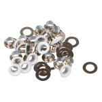 illets blancs 4 mm et rondelles par 20 + kit de pose
