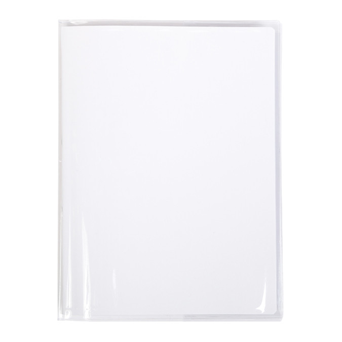 Protège-cahier transparent avec marque-page + porte-étiquette - 24 x 32 cm