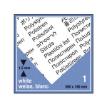 Plaque de plastique blanc. 19 x 29 cm ep. 1,5 mm