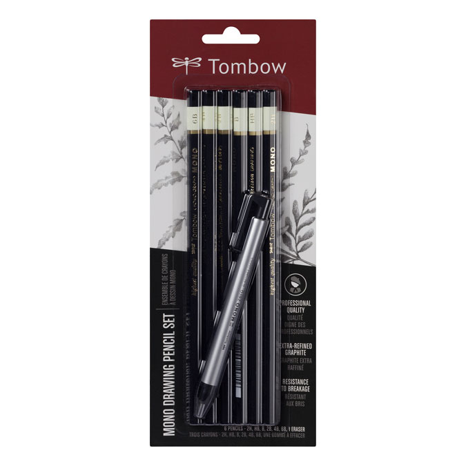 Kit 6 Crayons graphite + Gomme de précision Mono Zéro Artéïs Vannes