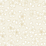 Feuille imprimée 50 x 70 cm Hanami Ivoire et or 100 g/m²