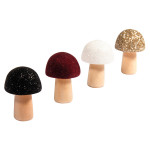 Champignons en bois tête brillante 4 pcs