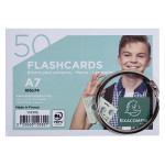 Paquet de 50 Flashcards sous film + anneau Bristol ligné perforé A7